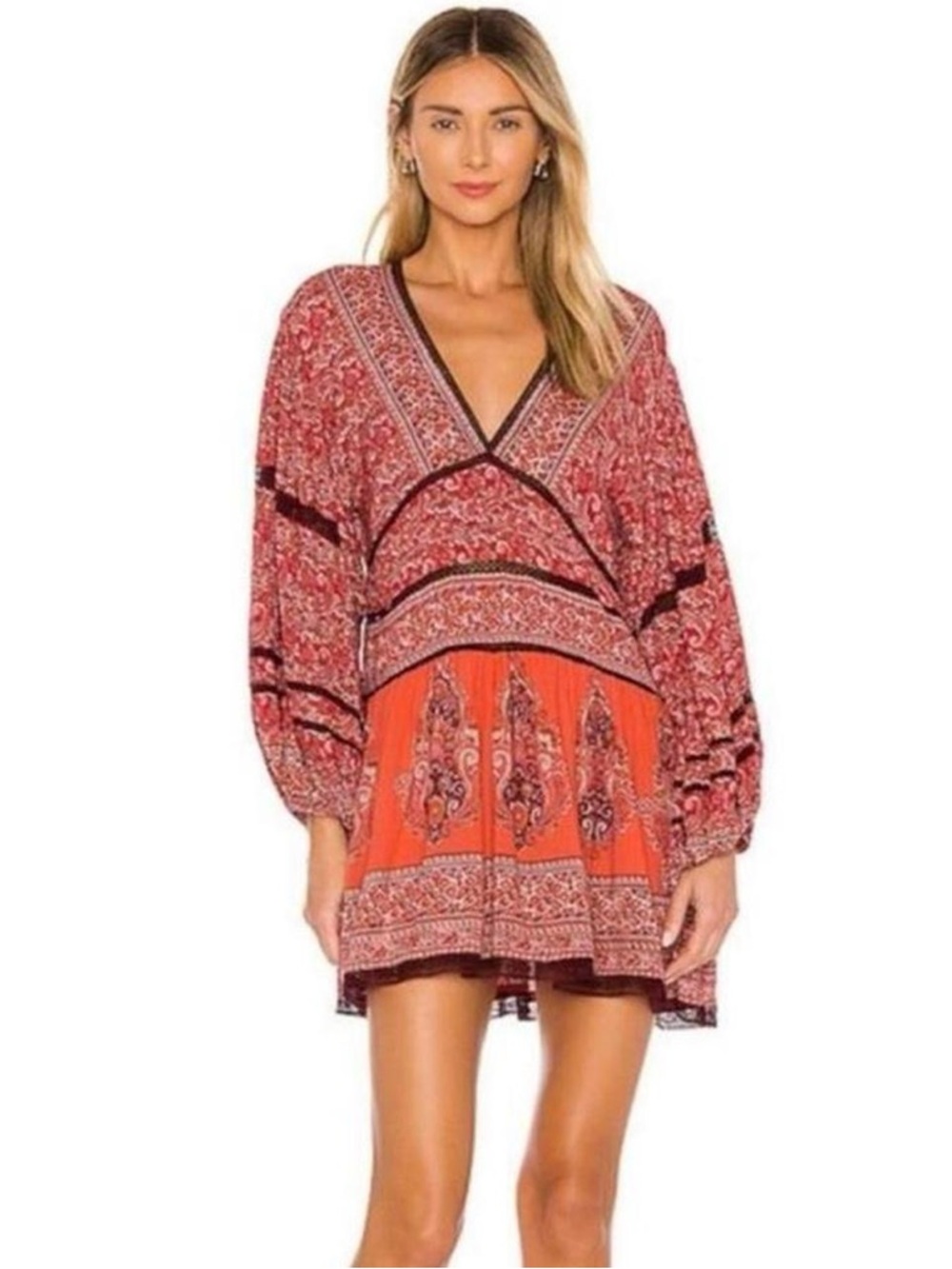 Free People Luna Scarf Print Mini Dress